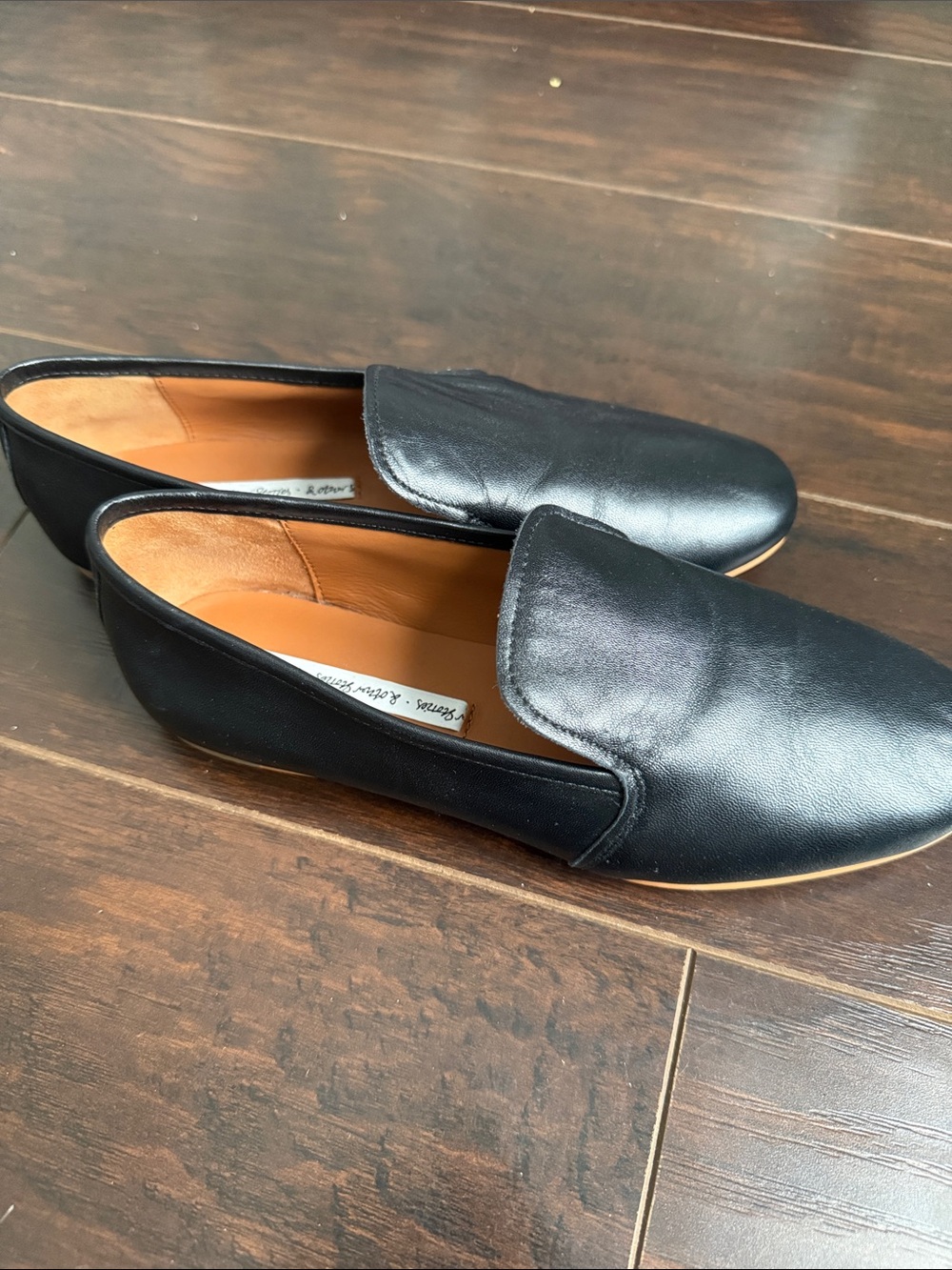 Black Leather women Slip-On Loafers - Picture 2 of 7